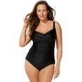 thumbnail image 1 of Swimsuits for All Women's Ruched Twist Front One Piece Swimsuit, 1 of 3