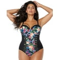 thumbnail image 1 of Swimsuits for All Women's Ruched Underwire One Piece Swimsuit, 1 of 4