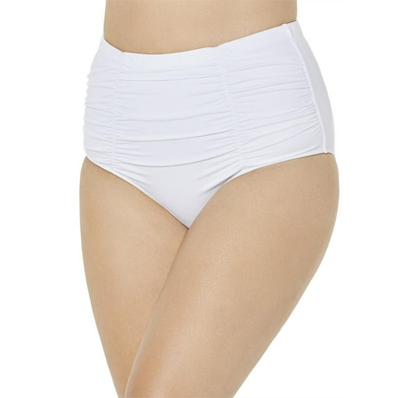 Swimsuits for All Women's Shirred High Waist Swim Brief
