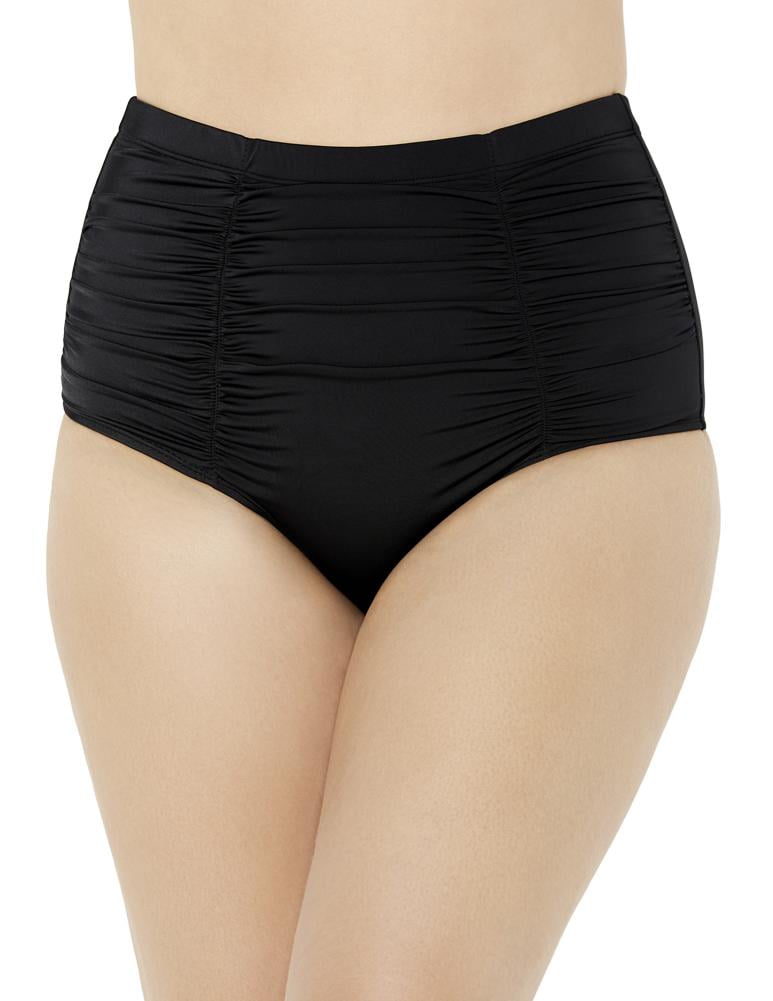 Swimsuits for All Women's Shirred High Waist Tummy Control Swim Brief