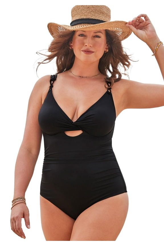 Women's Sweetheart Keyhole Underwire One Piece Swimsuit