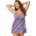 thumbnail image 1 of Swimsuits for All Women's Tie Front Underwire Swimdress, 1 of 4