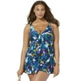 thumbnail image 1 of Swimsuits for All Women's Plus Size Tie Front V-Neck Swimdress, 1 of 6