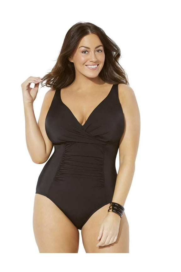 Women's Twist Ruched One Piece Swimsuit