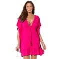 thumbnail image 1 of Swimsuits for All Women's Vienna Ruffle Cover Up Tunic, 1 of 3