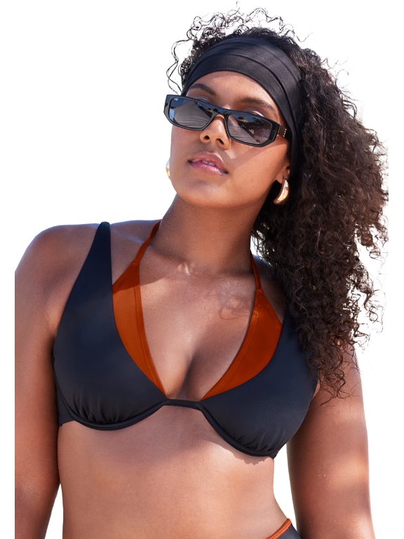 Women's Underwire Shimmer Peekaboo Bikini Top