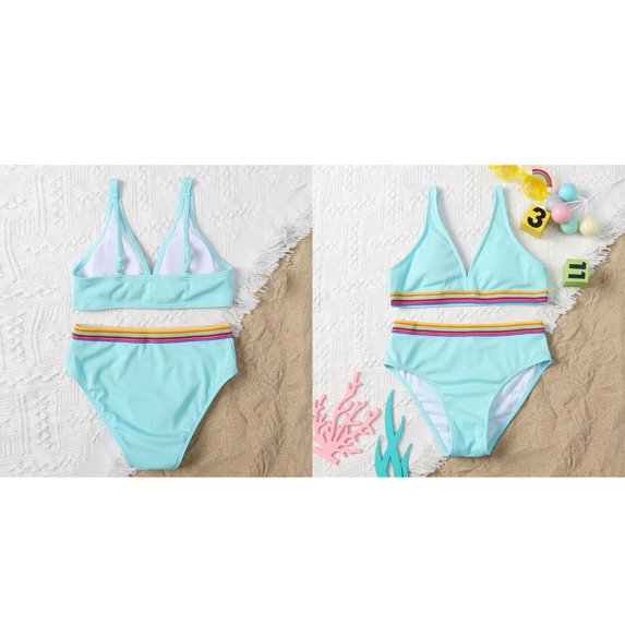 Swimsuits for Girls Quick Dry 2 Piece Girl Bathing Suit with Chest Pad Kids Swimsuits for Girls 9-10 Years