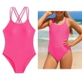 thumbnail image 1 of Swimsuits for Girls Sleeveless 1 Piece Swimming Suits Quick Dry Beach Swimwear Cross Shoulder Strap Bathing Suits for Tween 10-11 Years, 1 of 7