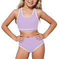 thumbnail image 1 of Swimsuits for Toddler Girls Two Piece Tankini With Skirt Sun UPF 50 Rash Guard Beach Pool Party Kids Bathing Suit Size 7-8 Years, 1 of 5
