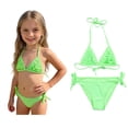 thumbnail image 1 of Swimsuits for Tween Girls Backless Halter 2 Piece Bikini Set with Solid Color Swimming Suit for Girls 13-14 Years, 1 of 8