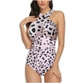 thumbnail image 1 of Swimsuits for Women One Piece, Women's One-Piece Swimsuit Front Cross Tummy Control Swimwear Keyhole Bathing Suit, 1 of 5