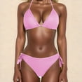 thumbnail image 1 of Swimsuits for Women Plus Size Solid Bikini 2 Piece Swimsuit Sets Beachwear Womens Bathing Suits Pink L, 1 of 4