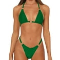 thumbnail image 1 of Swimsuits for Women String Bikini Sets Two Piece Ring Triangle Thong Halter Neck Beachwear Green Women's Swimwear L, 1 of 5