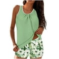 thumbnail image 1 of Swimsuits for Women Tummy Control Two Piece Bathing Suit Fashion Print Sports Swimsuit with Shorts Swimwear Set, 1 of 6