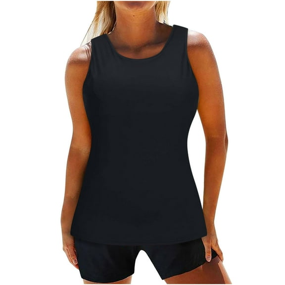 Swimsuits for Women Two Piece Bathing Suits High Neck Tankini Tops with Bikini Bottom