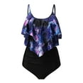 thumbnail image 1 of Swimsuits for Women Two Piece Bathing Suits Ruffled Flounce Top High Waisted Bikini Set, 1 of 5