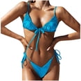 thumbnail image 1 of Swimsuits for Women,Women's Bikini Set Swimsuit Two Piece Filled Soild Swimwear Beachwear Sky Blue XL(XL), 1 of 4