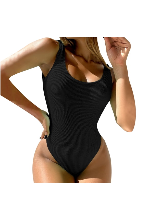 Swimsuits for Women Women's Solid Color Open Back One Piece Triangle Bikini Swimsuit