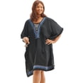 thumbnail image 1 of Swim 365 Women's Plus Size Lace-Up Caftan Cover Up, 1 of 3