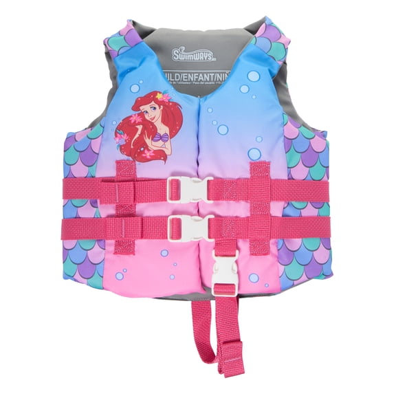 SwimWays Disney Princess Ariel Life Jacket (Unisex), for Kids 33-55lbs