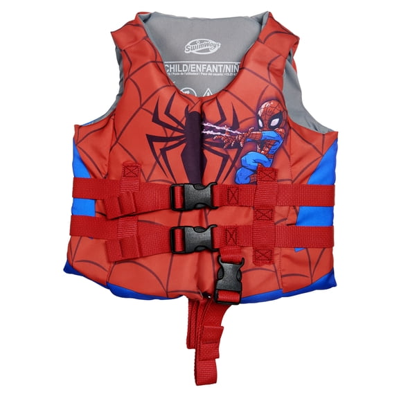 SwimWays Marvel Spider-Man Life Jacket (Unisex), for Kids 33-55lbs