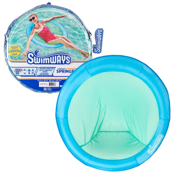 SwimWays Premium Spring Float Papasan with Fast Inflation, Blue