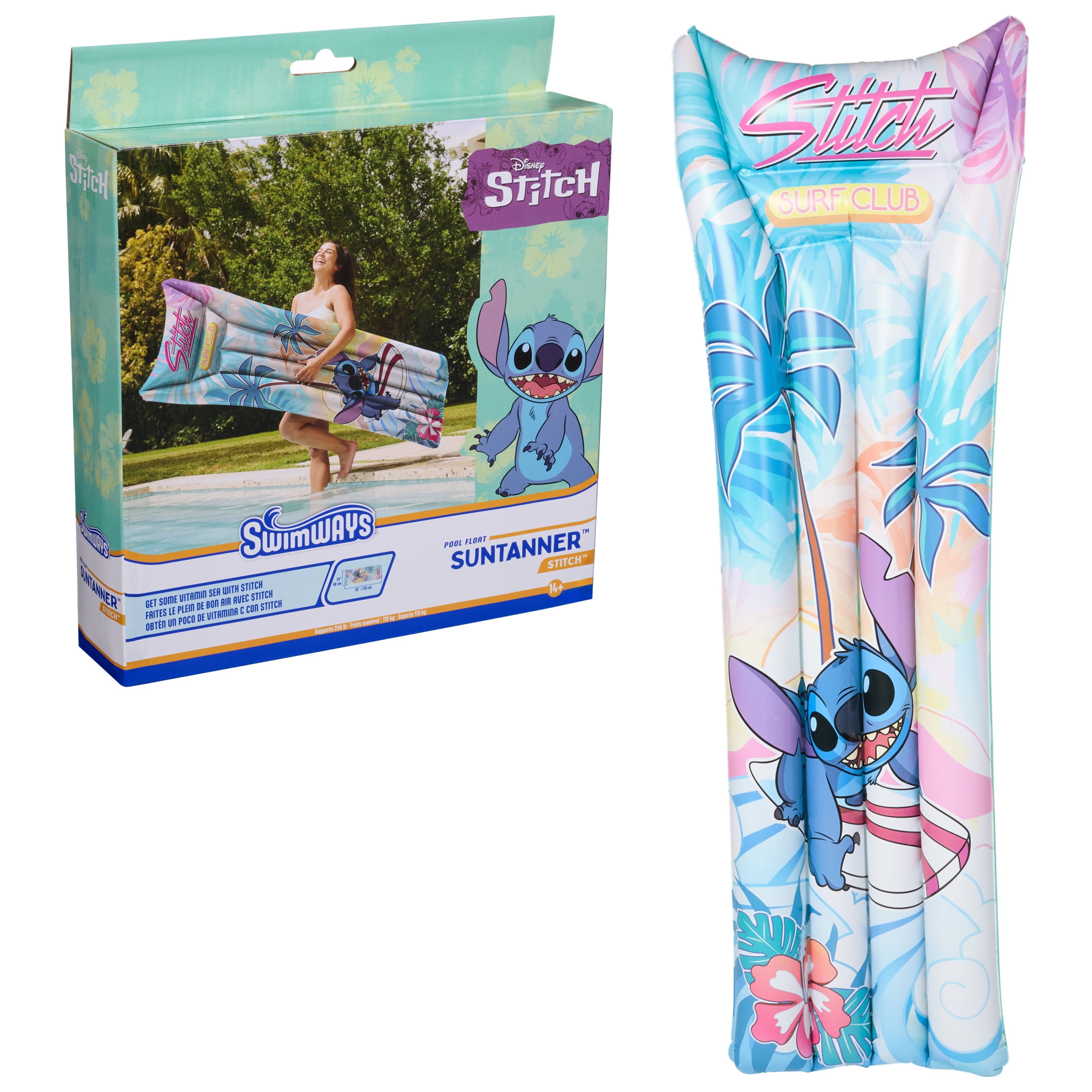 SwimWays Disney Stitch Suntanner Pool Float, for Adults and