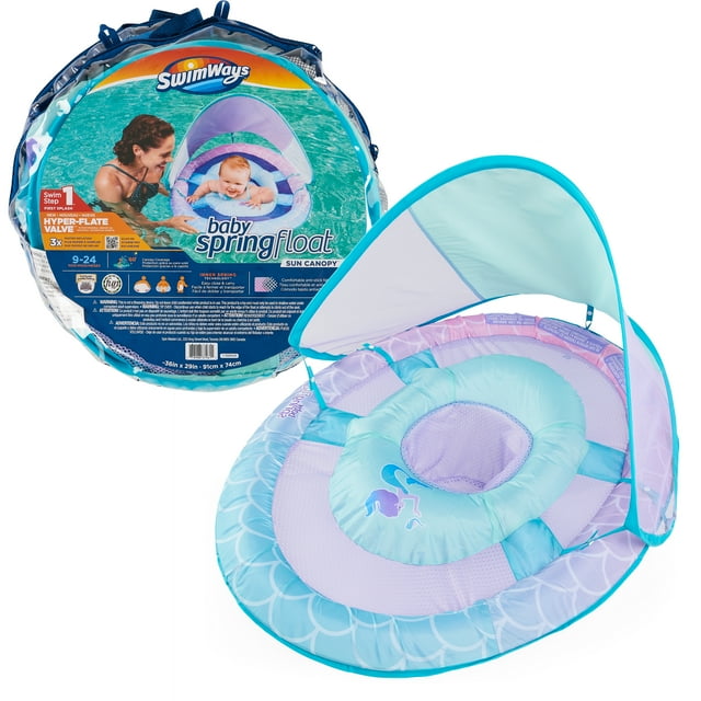 Spin Master Swimways Infant Pool Floaty for Kids 9-24 Months, Sun Shade ...