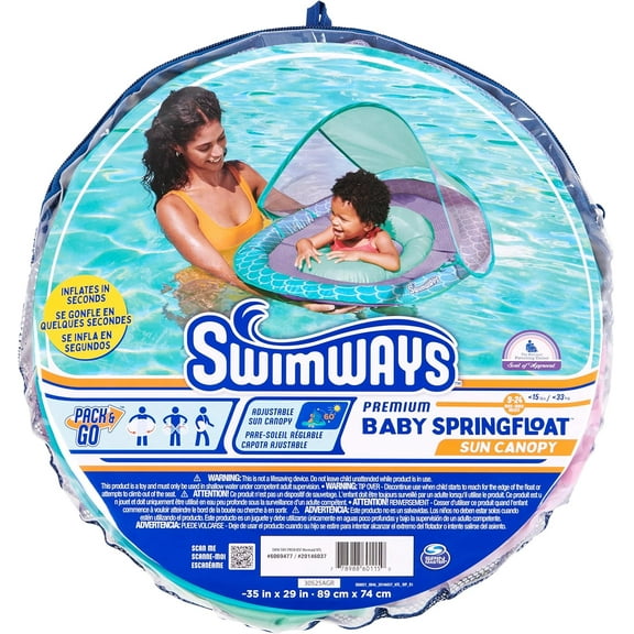 Swimways Sun Canopy Spring Float with Hyper-Flate Valve - Mermaid