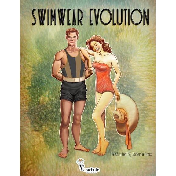 Swimwear Evolution: Beautiful stress-relief illustrations of summer, beach, vintage, '60s, 70s', 80s', 90s' fashion. Adult Coloring Book. (Paperback)