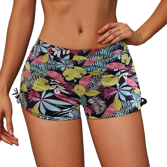 Swimwear Tankini for Women Ruched Yoga Swimwear Bottom High Waist Bikini Bottoms Tummy Control Bathing Suit Swim Skirt Black XXL