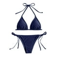 thumbnail image 1 of Swimwear Thong Bikini Set Sexy New Navy Blue Swimsuits Woman Sexy Bathing Suits Bikinis Triangle Bandage Female Beachwear, 1 of 7