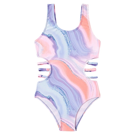 Swimwear for Girls Swimsuits Quick Dry Cross-Back Adjustable Strap Bathing Suit for Kids 5-14 Years Teen Swimsuits One Piece