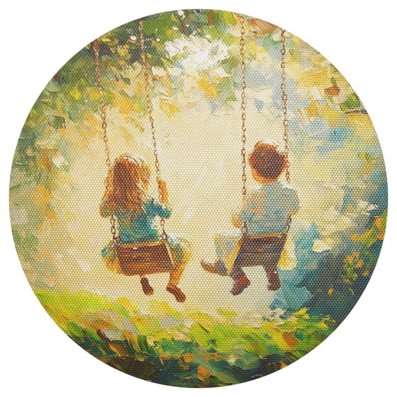 Swing 15.4in Diameter PVC Plate Mat, Heat-Resistant and Cuttable, Kitchen Decor