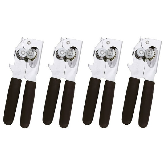 Swing-A-Way Comfort Grip Can Opener Steel with Black Cushion Grip Handles Amco 709BK, 4-Pack