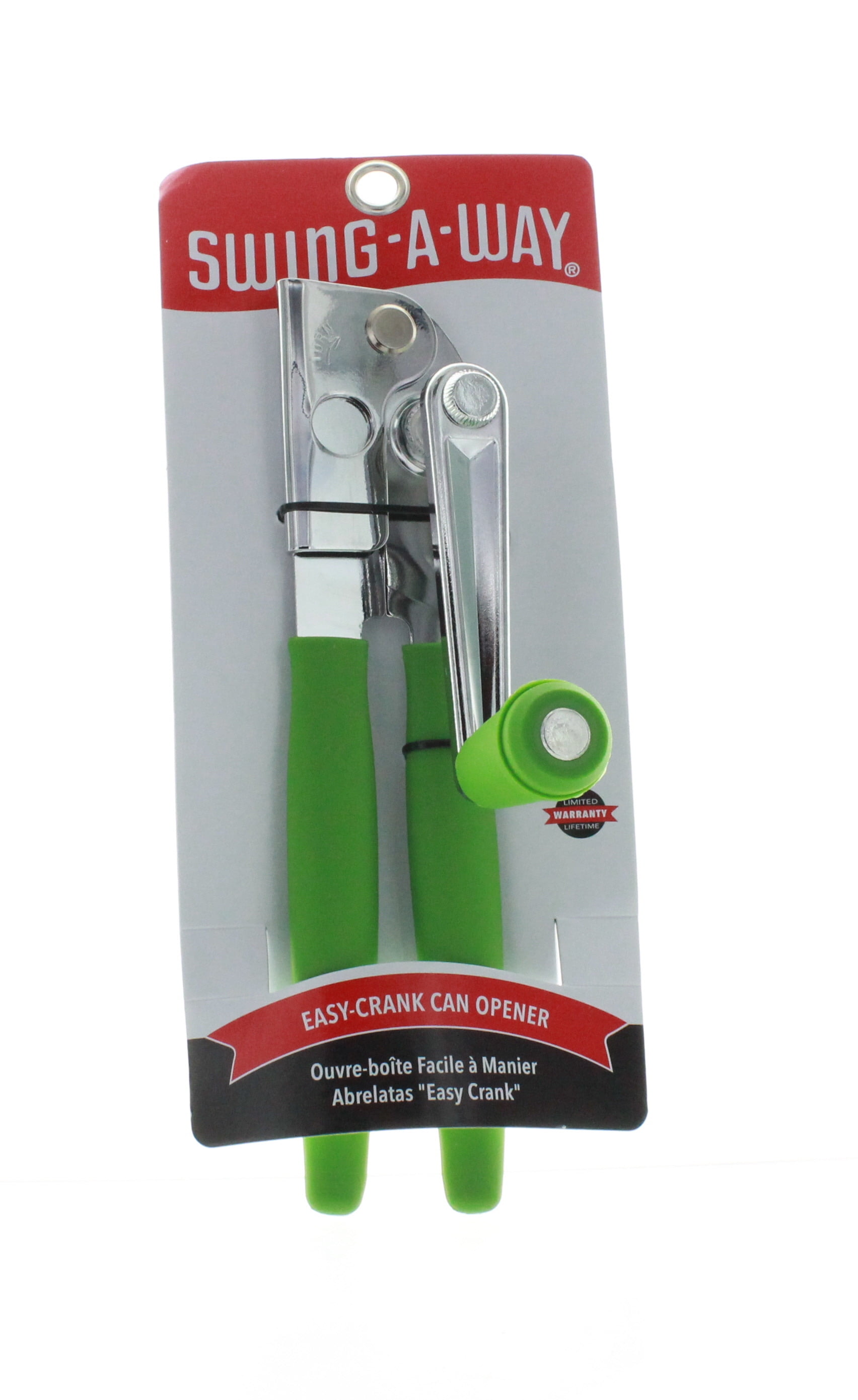 Swing-A-Way Easy Crank Can Opener with Built-In Bottle Opener, Green 