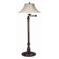 thumbnail image 1 of Swing Arm Metal Body Floor Lamp with Fabric Bell Shade, Bronze and Beige- Saltoro Sherpi, 1 of 5