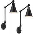 thumbnail image 1 of Haitral Swing Arm Sconces 2 pack - Dimmable Lamp with Mounted Light Fixtures in Black, 1 of 7