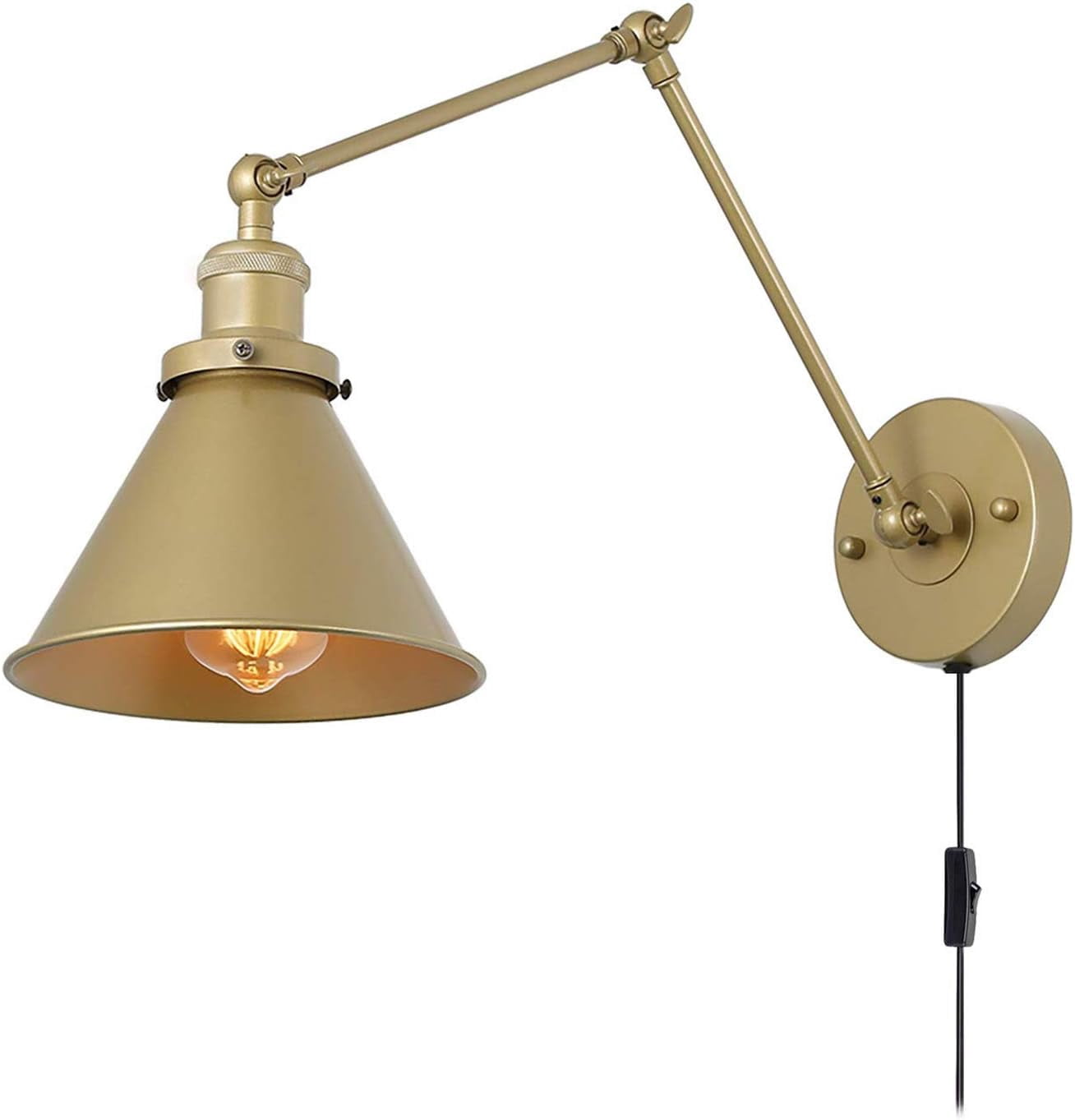 Swing Arm Wall Lamp Industrial Retro Adjustable Wall Sconce Lighting ...