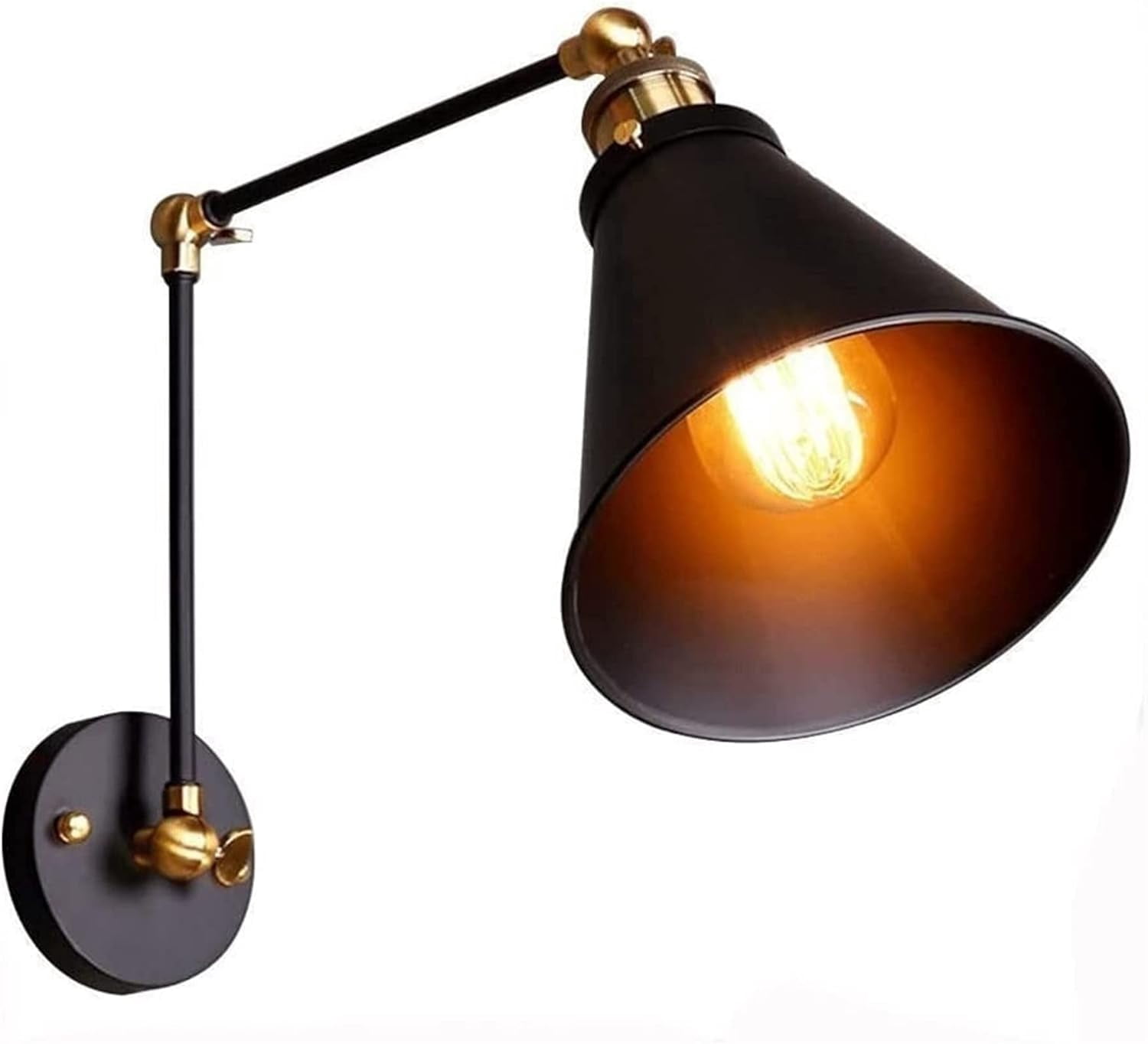 Swing Arm Wall Lamp, Retro Industrial Folding Wall Sconce, Adjustable ...