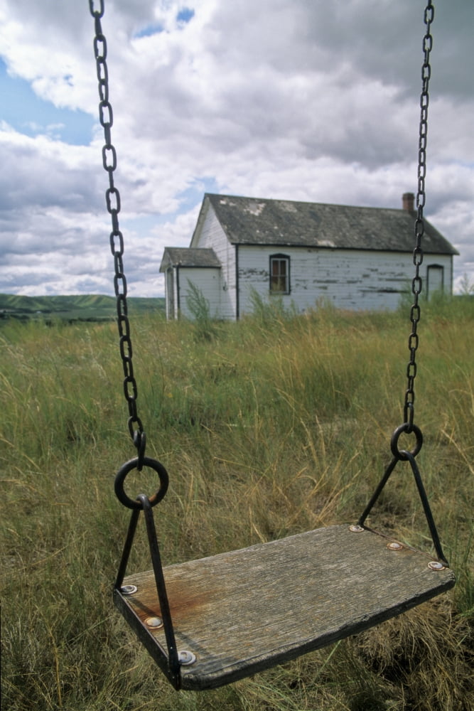 Swing At Old School House Quappelle Valley Saskatchewan Canvas Art - Dave Reede Design Pics (11 x 17)