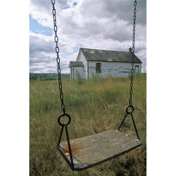 Swing At Old School House  Quappelle Valley  Saskatchewan Poster Print