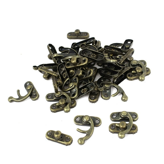Swing Bag Chest Hasp Box Latch Suitcase Lock Clasp Closure Bronze Tone 20Pcs