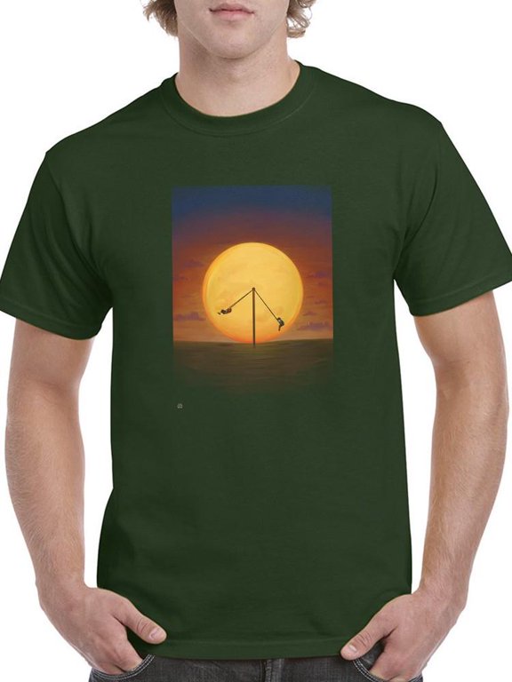 Swing By The Moon T-Shirt Men -Ali Rastroo Designs, Male Medium