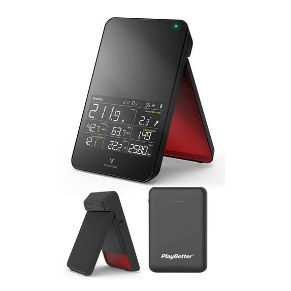 Swing Caddie SC4 Golf Launch Monitor + Home Simulator Bundle with PlayBetter Portable Charger | Swing & Ball Flight Metrics | Doppler Radar Technology