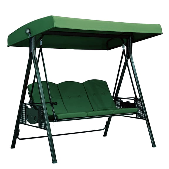Swing Canopy Replacement, 210D Thickened Oxford Waterproof UV Resistant Cover for 2-3 Seater Outdoor Patio Swing, Rip Proof Garden Hammock Top Cover for Porch Backyard (excluding metal frame)