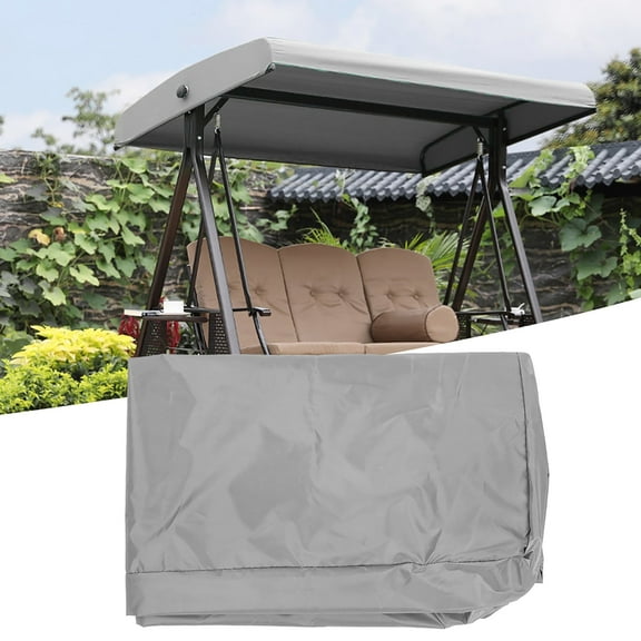 Swing Canopy Replacement, 75"x47" Outdoor Swing Porch Canopy Top Cover Waterproof Swing Chair Awning for 2-3 Seater Patio Swing Garden (Grey)