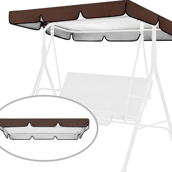 Swing Canopy Replacement Cover for Outdoor Porch Swing Chair Waterproof 2/3 Seat Swing Canopy Replacement Sunshade