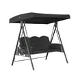thumbnail image 1 of Swing Canopy Replacement Top for Outdoor Patio Swing 3 Seat 210D Thickened Waterproof Seat Cover without Stand （Grey Canopy&Seat Cover）, 1 of 6