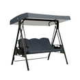 thumbnail image 1 of Swing Canopy Replacement Top for Outdoor Patio Swing 3 Seat 210D Thickened Waterproof Seat Cover without Stand （BU2 Canopy&Seat Cover）, 1 of 6